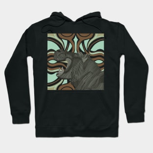 African Hippo Modern Abstract Background Hoodie